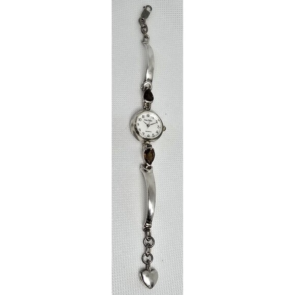 Women\'s Vintage Gem Time 925 Sterling Silver Gemstone Bangle Links Watch 12 main image 4